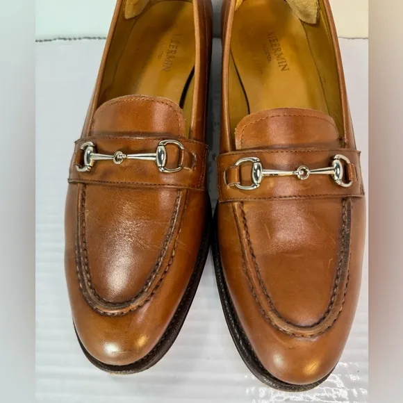 Meermin 201427 Copper Vitello Horsebit Buckle Loafers Unisex men’s 5, women’s 7