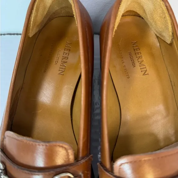Meermin 201427 Copper Vitello Horsebit Buckle Loafers Unisex men’s 5, women’s 7