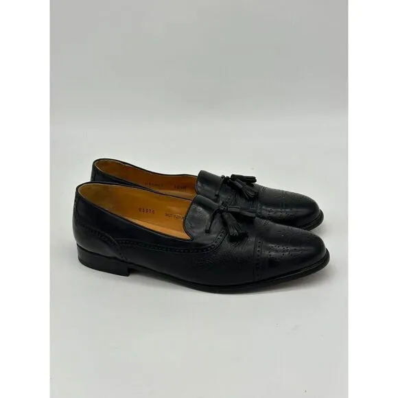 Meglan Spain Tassel Oxford Dress Loafers Leather Shoes‎ Mens 10.5M Black 25375