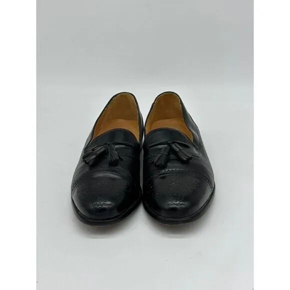 Meglan Spain Tassel Oxford Dress Loafers Leather Shoes‎ Mens 10.5M Black 25375