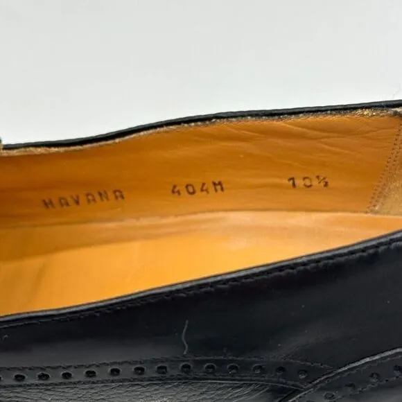 Meglan Spain Tassel Oxford Dress Loafers Leather Shoes‎ Mens 10.5M Black 25375