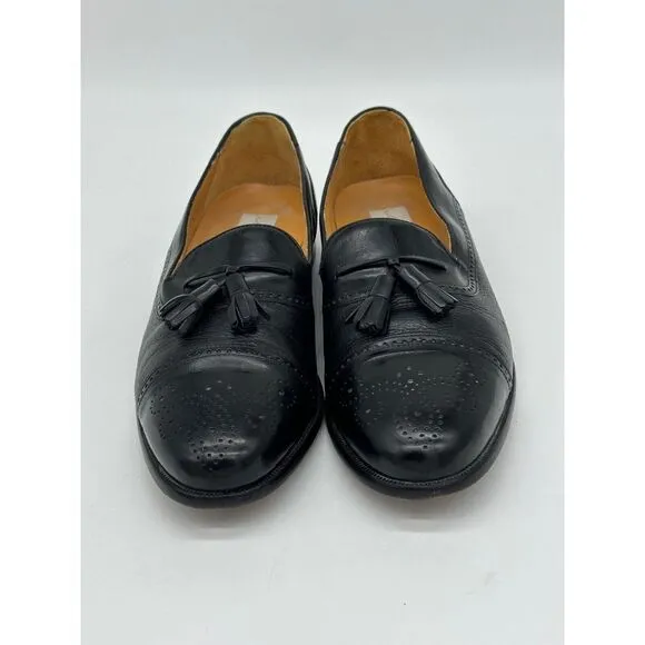 Meglan Spain Tassel Oxford Dress Loafers Leather Shoes‎ Mens 10.5M Black 25375