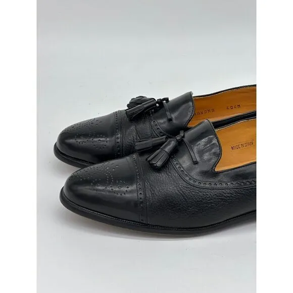 Meglan Spain Tassel Oxford Dress Loafers Leather Shoes‎ Mens 10.5M Black 25375