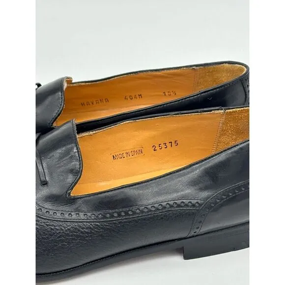 Meglan Spain Tassel Oxford Dress Loafers Leather Shoes‎ Mens 10.5M Black 25375