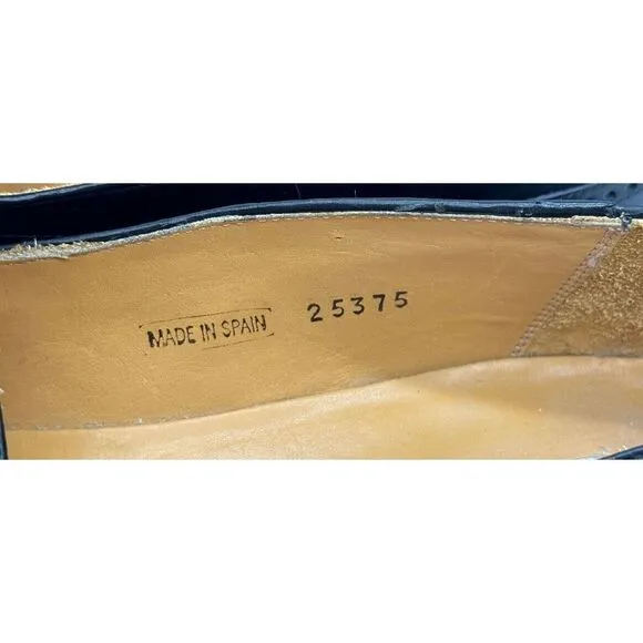 Meglan Spain Tassel Oxford Dress Loafers Leather Shoes‎ Mens 10.5M Black 25375