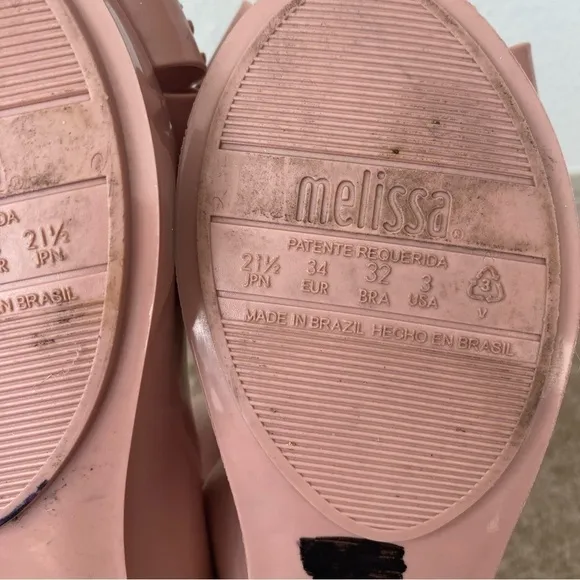 Melissa | Girl's Ultragirl Sweet XVI Luxe Bow Ballet Flats Size 3 Pink Gold