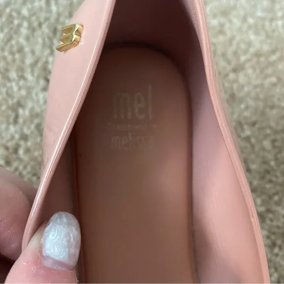 Melissa | Girl's Ultragirl Sweet XVI Luxe Bow Ballet Flats Size 3 Pink Gold