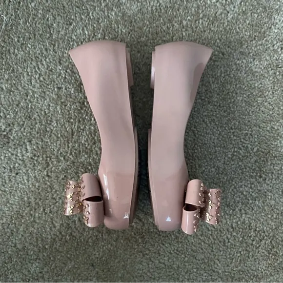 Melissa | Girl's Ultragirl Sweet XVI Luxe Bow Ballet Flats Size 3 Pink Gold