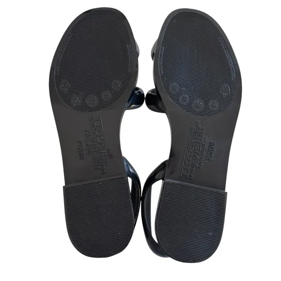 Melissa   Jeremy Scott Womens Tube Slingback Sandals Black Rubber Flat 9