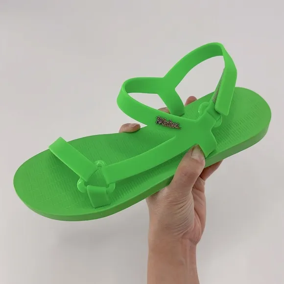 Melissa Sun Downtown Green Strap Sandals