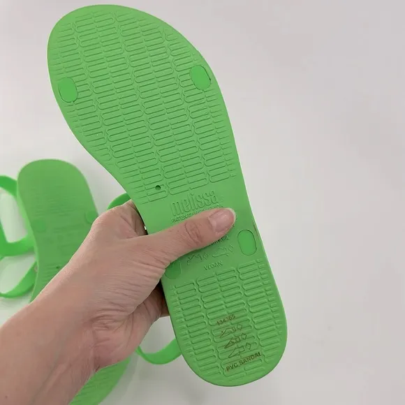 Melissa Sun Downtown Green Strap Sandals