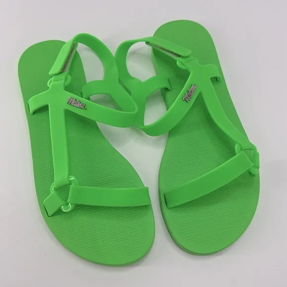 Melissa Sun Downtown Green Strap Sandals