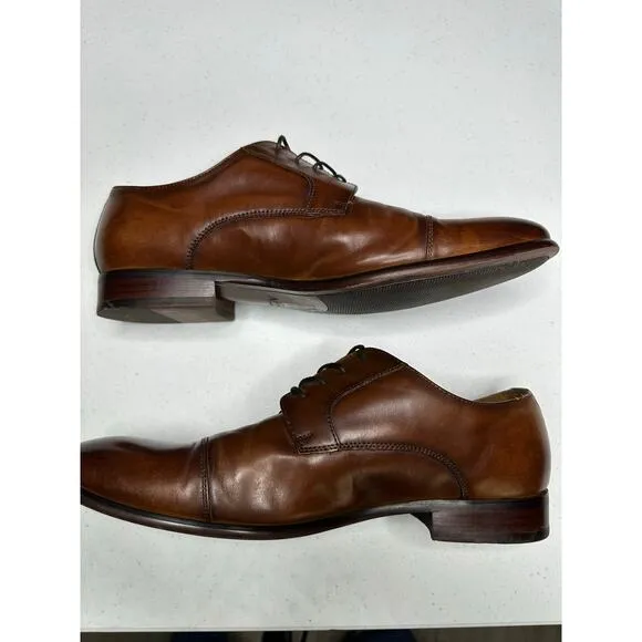 Men’s Aldo Loafers Dress Shoes Galerrang 28 Cognac Brown Lace Up Mens Derby 10.5