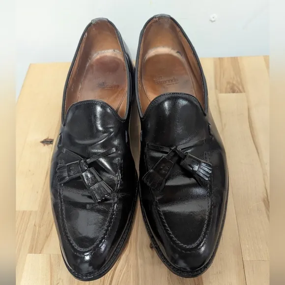 Men's Allen Edmonds Black Tassel Loafers 11.5 Leather Grayson Dress Shoes Preppy