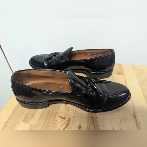Men's Allen Edmonds Black Tassel Loafers 11.5 Leather Grayson Dress Shoes Preppy