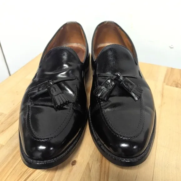 Men's Allen Edmonds Black Tassel Loafers 11.5 Leather Grayson Dress Shoes Preppy