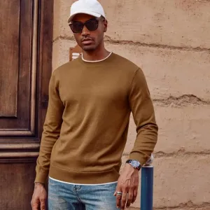 Mens Crewneck Dress Sweater Slim Fit Lightweight Wool Blend‎ Knitted Sweaters