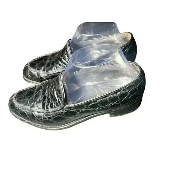Men's FootJoy Loafers Dress Shoes Size 7 D Black Alligator