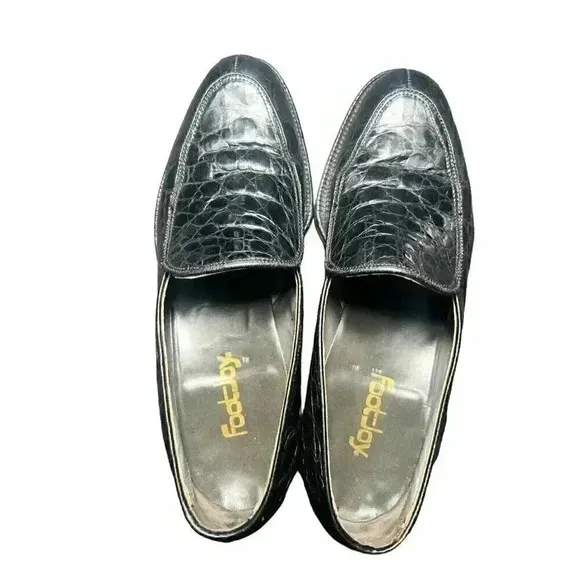 Men's FootJoy Loafers Dress Shoes Size 7 D Black Alligator