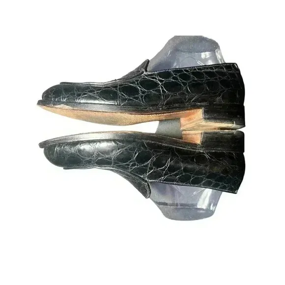 Men's FootJoy Loafers Dress Shoes Size 7 D Black Alligator