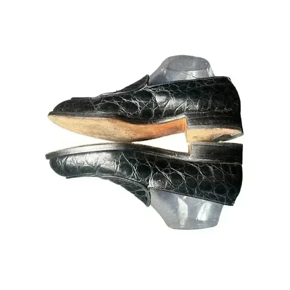 Men's FootJoy Loafers Dress Shoes Size 7 D Black Alligator