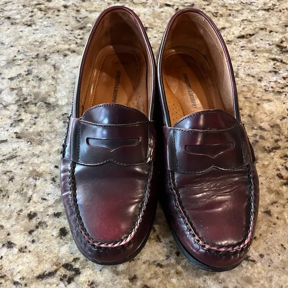 Men’s Johnston &amp; Murphy Burgundy Loafers, Size 10.5