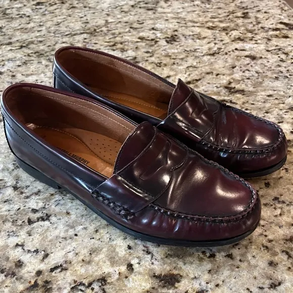 Men’s Johnston &amp; Murphy Burgundy Loafers, Size 10.5