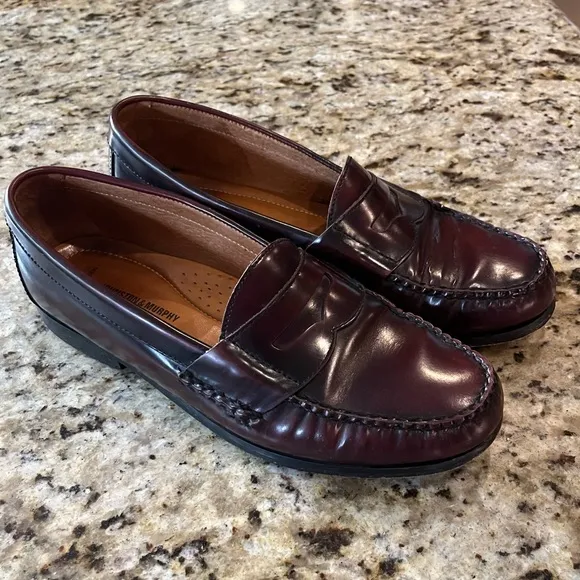 Men’s Johnston &amp; Murphy Burgundy Loafers, Size 10.5