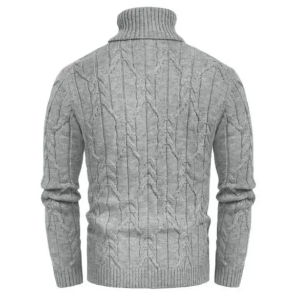 Men's L11 Turtleneck Pullover Sweaters Light Grey