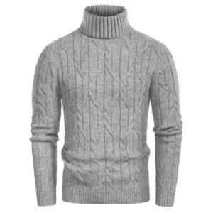 Men's L11 Turtleneck Pullover Sweaters Light Grey