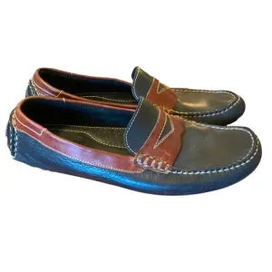 Men’s Vibram Brown &amp; Black Leather Loafers. Super Comfortable And Light. Size 9.