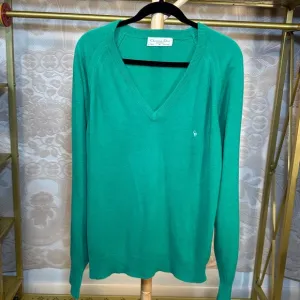 Men’s Vintage Christian Dior Monsieur Green V-Neck Acrylic Sweater
