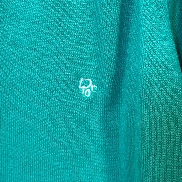 Men’s Vintage Christian Dior Monsieur Green V-Neck Acrylic Sweater