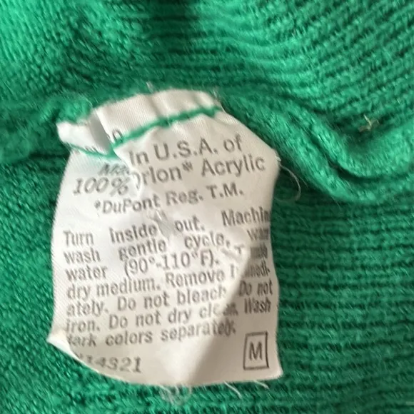 Men’s Vintage Christian Dior Monsieur Green V-Neck Acrylic Sweater