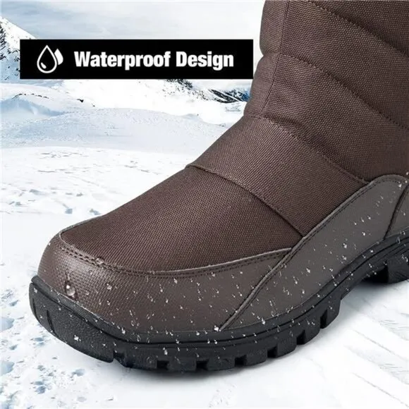 Men's Winter Snow Boots Waterproof Insulated Mid-Calf Hiking Boot