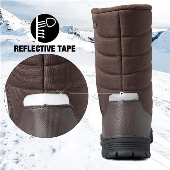 Men's Winter Snow Boots Waterproof Insulated Mid-Calf Hiking Boot