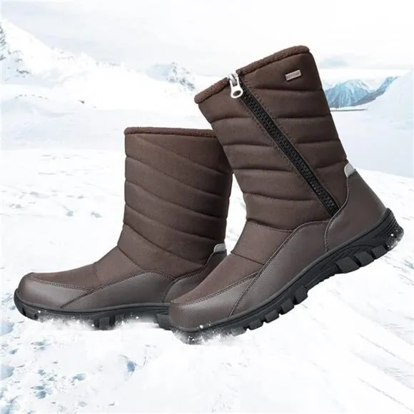 Men's Winter Snow Boots Waterproof Insulated Mid-Calf Hiking Boot