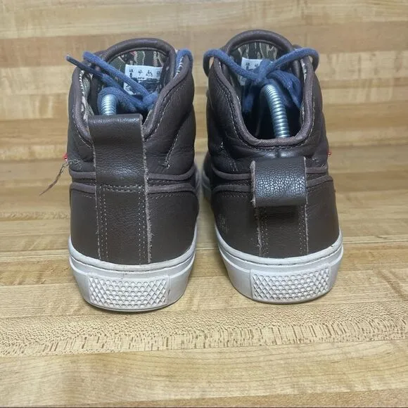 Mens Leather OTW Collection High Top Skateboard Sneakers Brown TC8G Sz 8