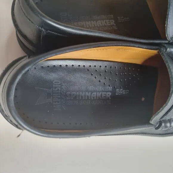 Mephisto Spinnaker Black Leather Penny Loafers Men’s Size 47 / US 13
