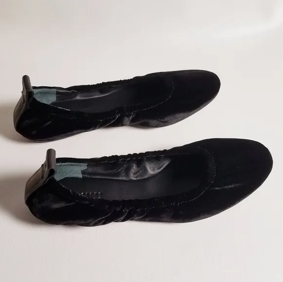 Mercedes Castillo Black Velvet Ballet Flats