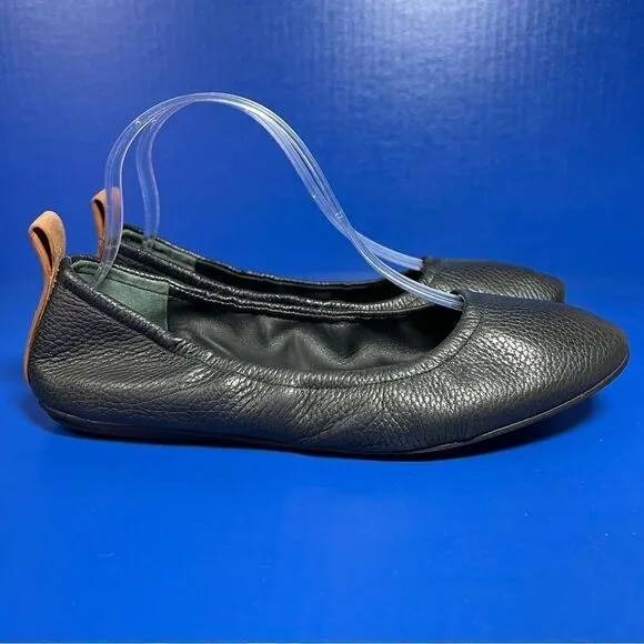 Mercedes Castillo Womens Carola Black Pebbled Leather Ballet Flats EU38.5/US8.5