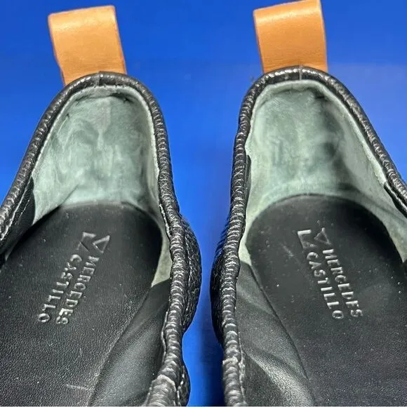 Mercedes Castillo Womens Carola Black Pebbled Leather Ballet Flats EU38.5/US8.5