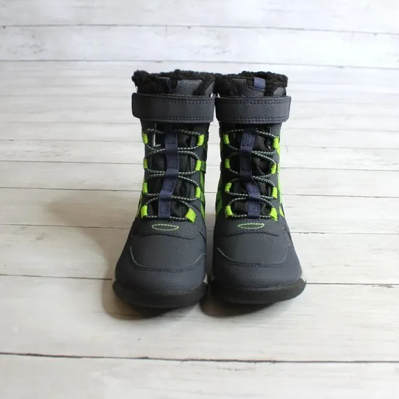 Merrell Baby Boy Winter Snow Boots Infant Size 4 Navy Black Gray Lime