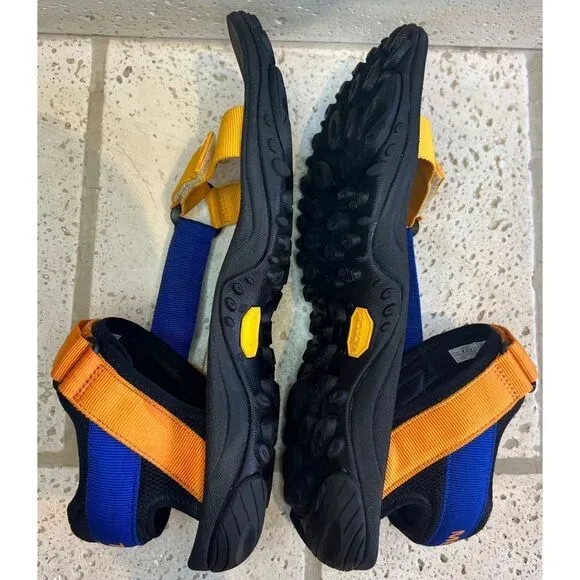 Merrell Men’s Kahuna Blue Orange Strappy Sandals Hook Loop Vibram Men Sz 11
