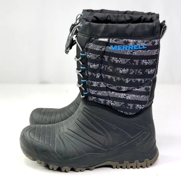 Merrell Snow Quest Lite snow boots grey black pixelated pixels waterproof 6