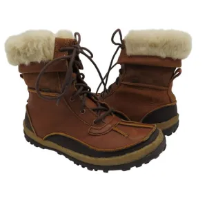 MERRELL Women's Brown Leather Tremblant Mid Polar Waterproof Boots 6 Faux Fur