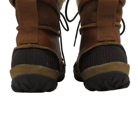 MERRELL Women's Brown Leather Tremblant Mid Polar Waterproof Boots 6 Faux Fur