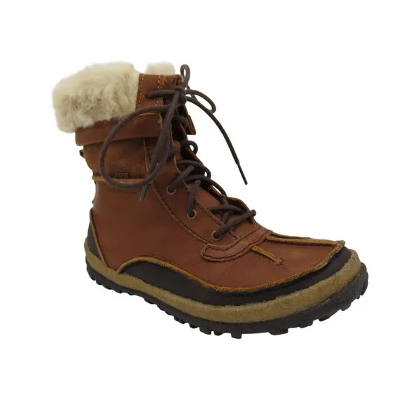 MERRELL Women's Brown Leather Tremblant Mid Polar Waterproof Boots 6 Faux Fur
