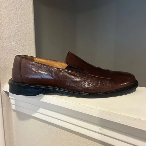Mezlan Brown Leather Loafers Mens Size 12 M Made In Spain Dress Shoe