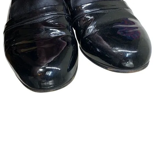 Mezlan Mirage Black Patent Leather Formal Tuxedo Dress Shoes 8.5 WIDE Loafers